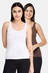 Amante Modal Lounge Top (Pack of 2) - Cacao Nibs White — thumbnail 1